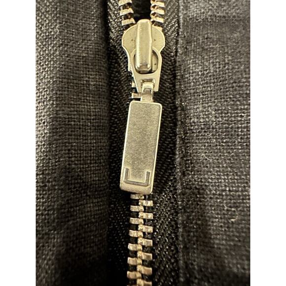 Adolfo Dominguez Jacket Women's S 38 Black Linen Blend Zip Silver Hardware Spain - Picture 8 of 11